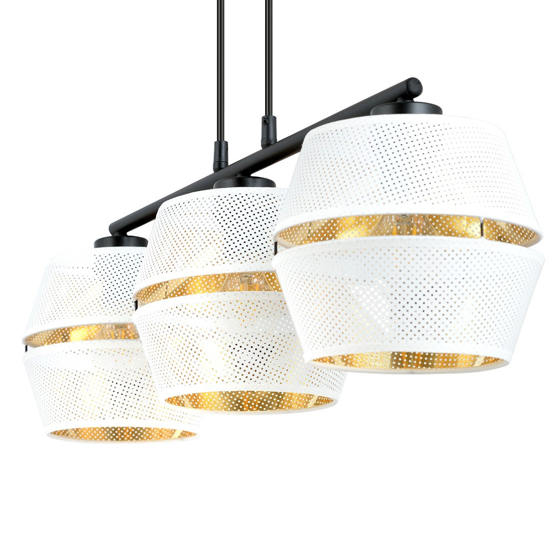 Loftlampe MALIA 3 - Sort / Hvid / Guld - Nordic Unique
