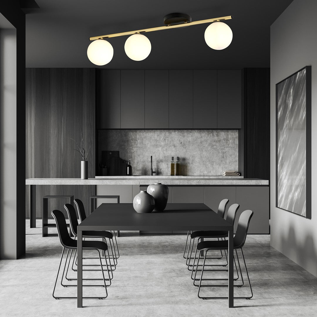 Loftlampe MONZA 3 - Sort / Hvid / Guld - Nordic Unique