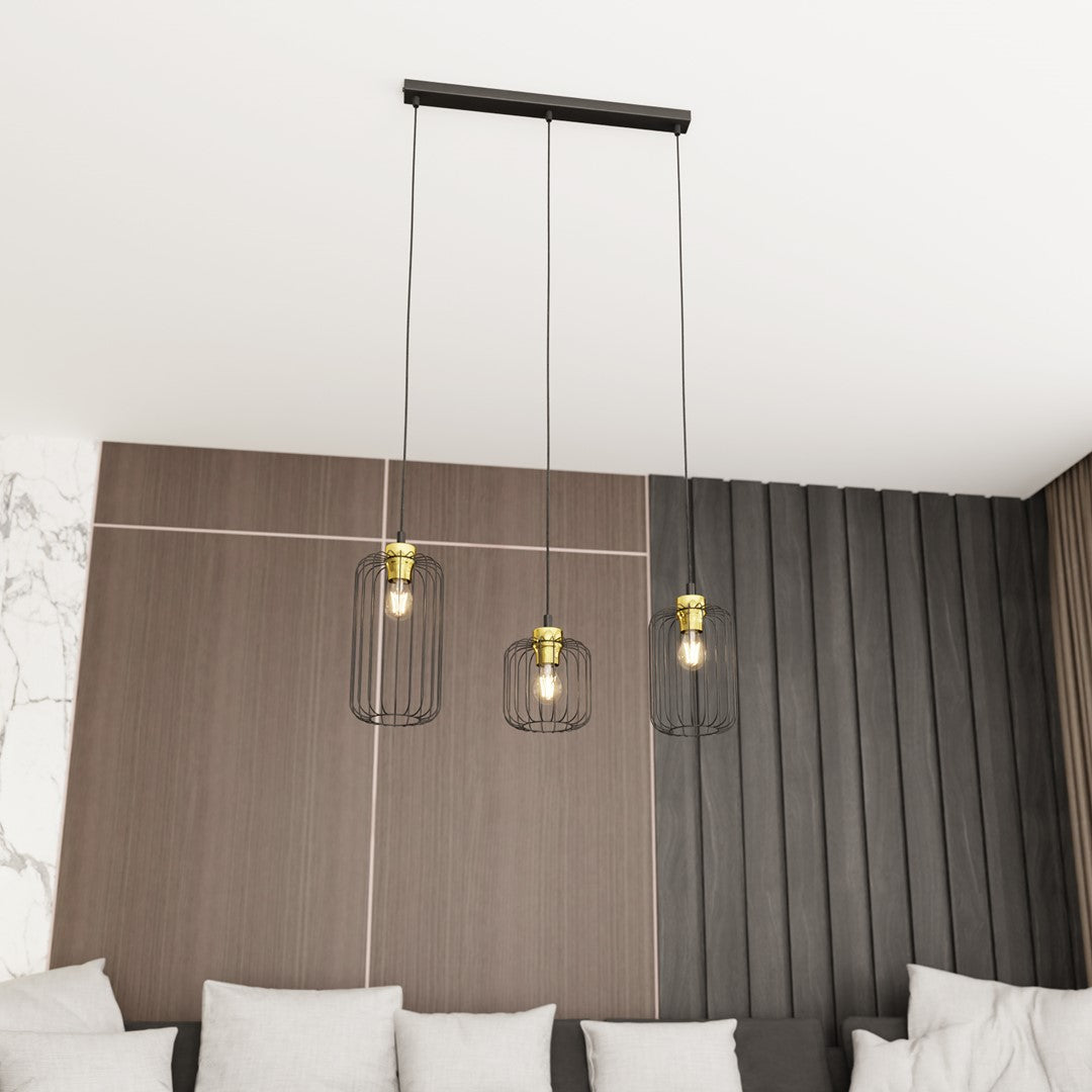 Loftlampe VANDER 3 - Sort / Guld - Nordic Unique