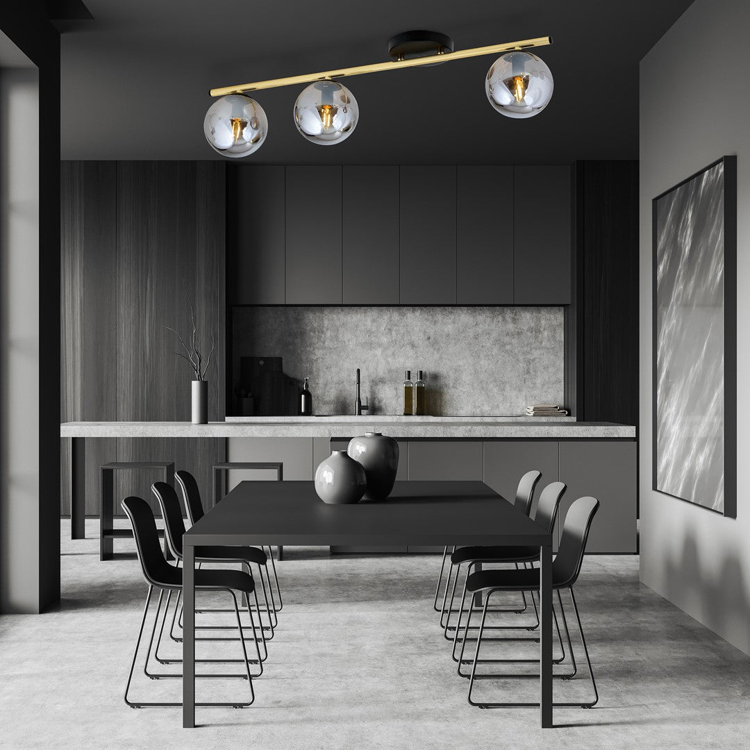 Loftlampe MONZA 3 - Sort / Grafit / Guld - Nordic Unique