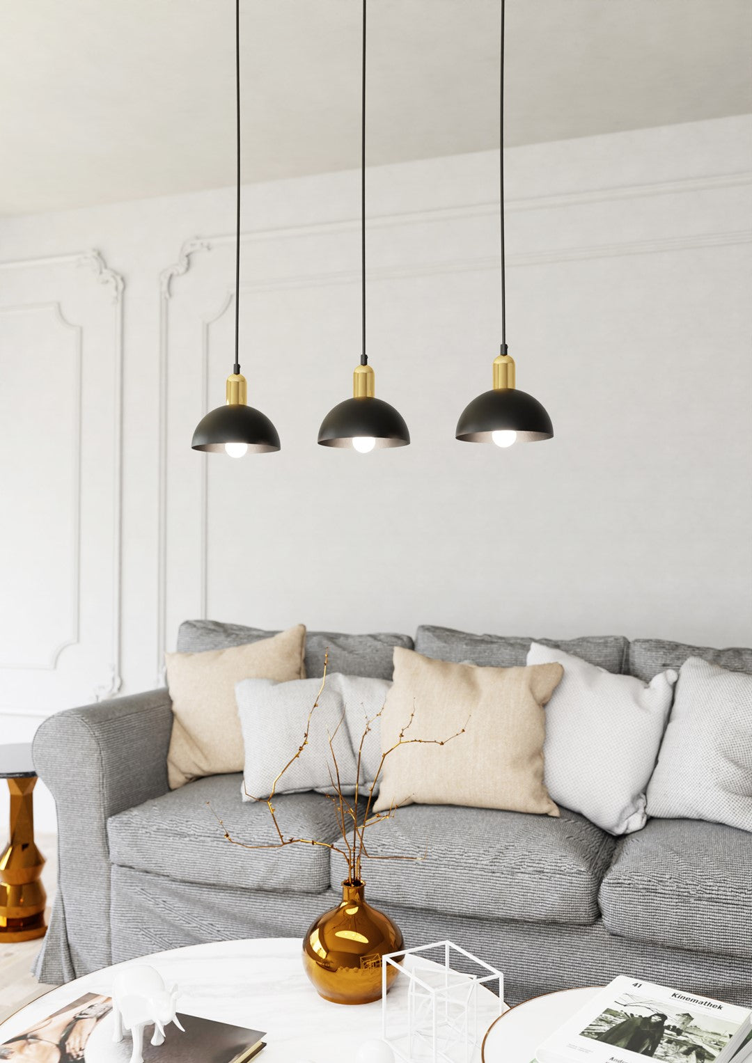 Loftlampe MOTO 3 - Sort / Guld - Nordic Unique