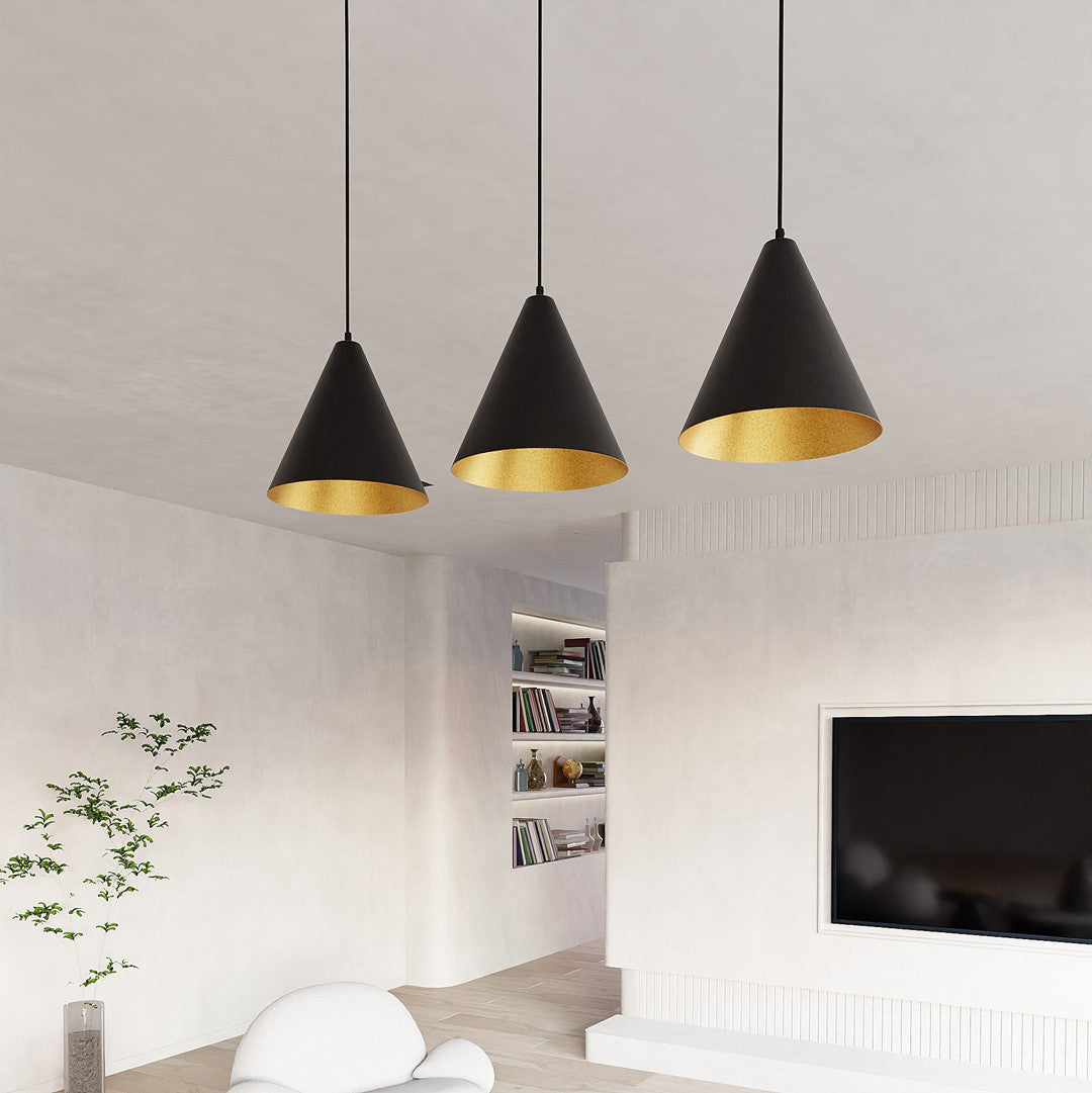 Loftlampe REBEL 3 - Sort / Guld - Nordic Unique