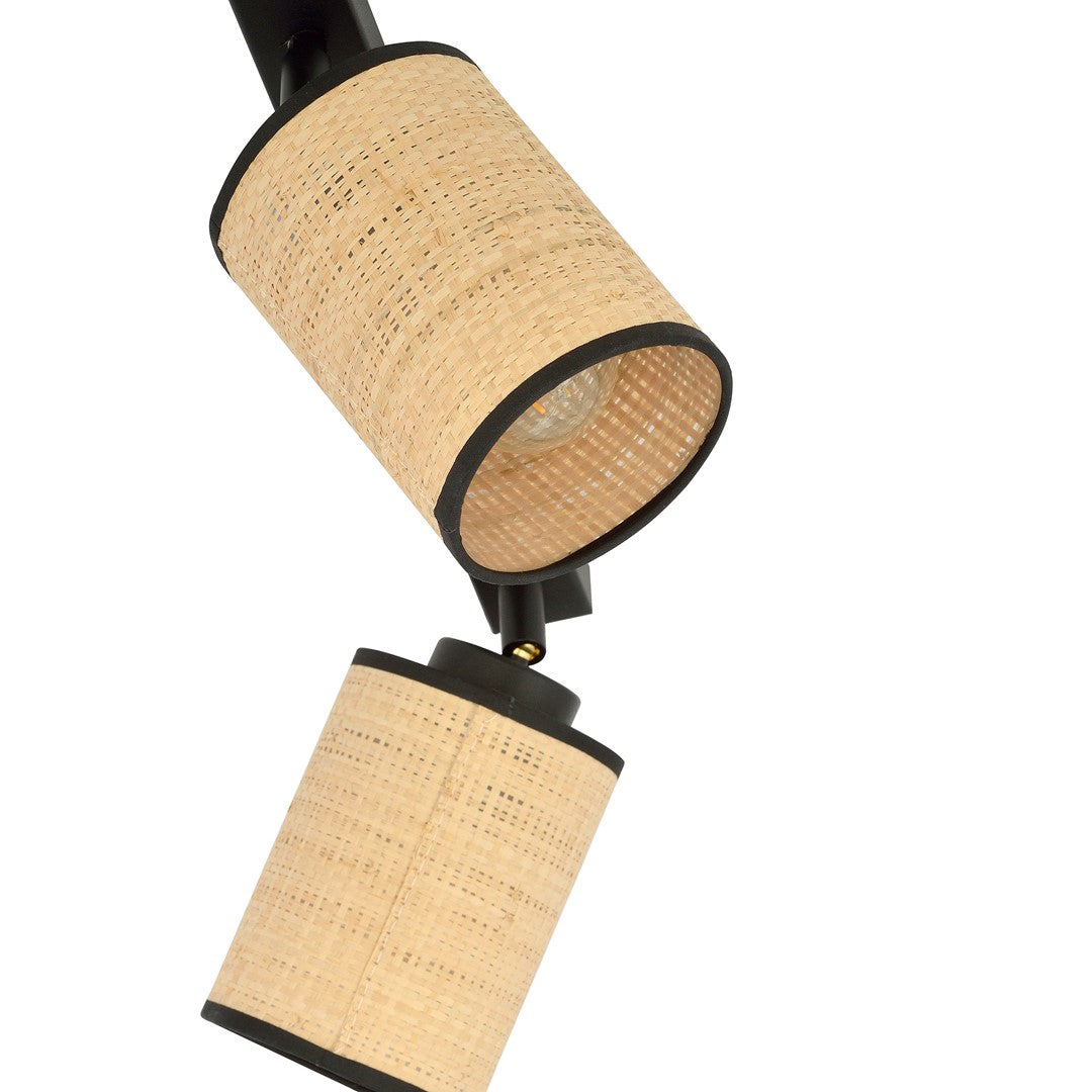 Loftlampe YOGA 3 - Sort / Rattan - Nordic Unique