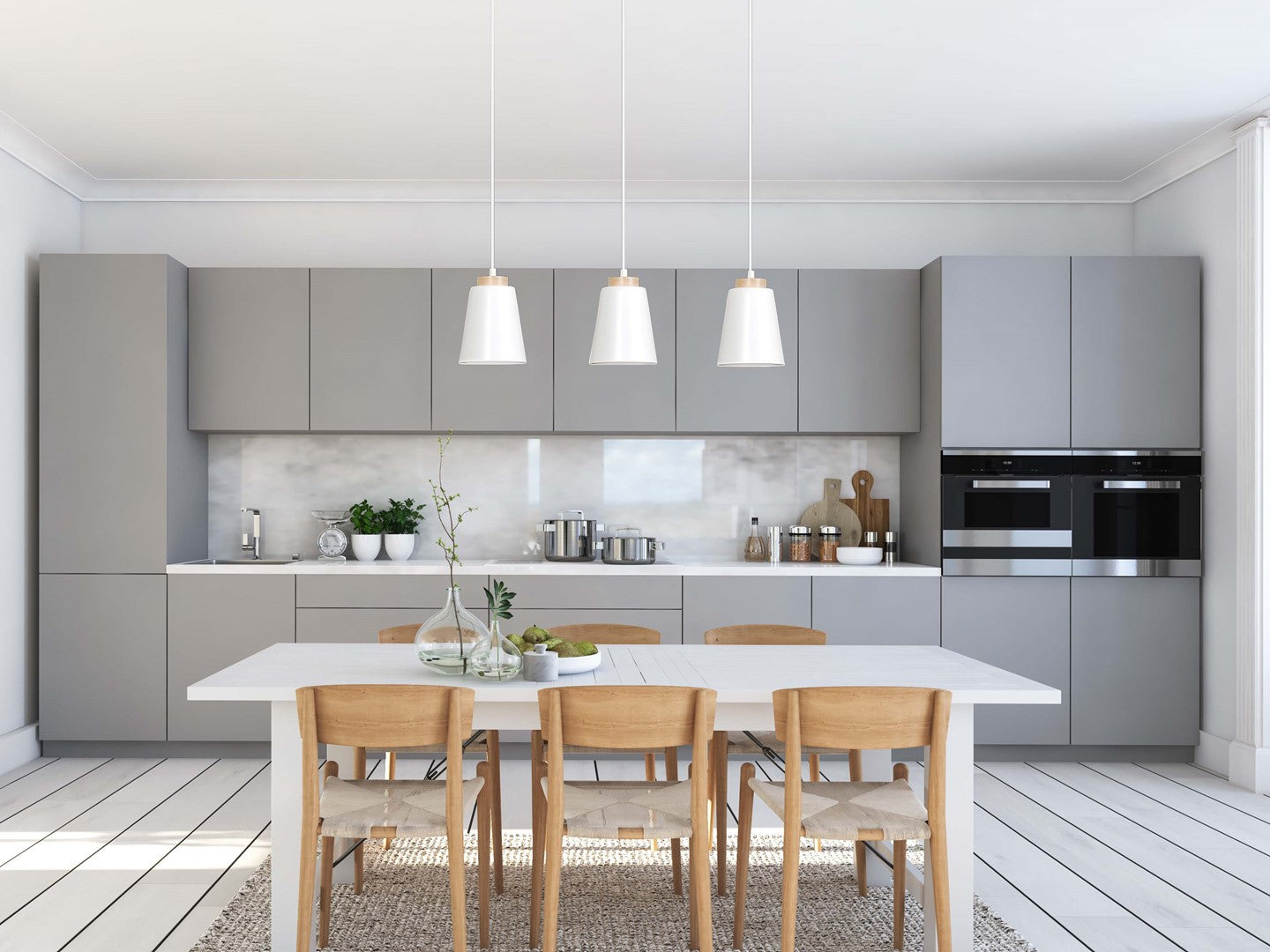 Loftlampe BOLERO 3 - Hvid / Træ - Nordic Unique