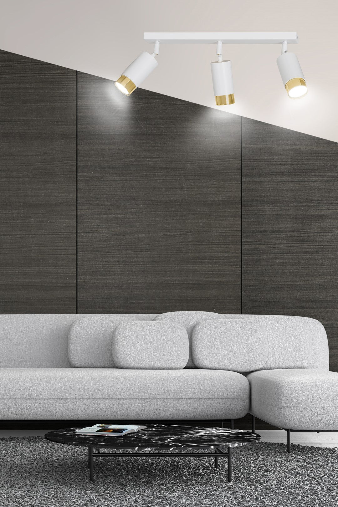 Loftlampe HIRO 3 - Hvid / Guld - Nordic Unique