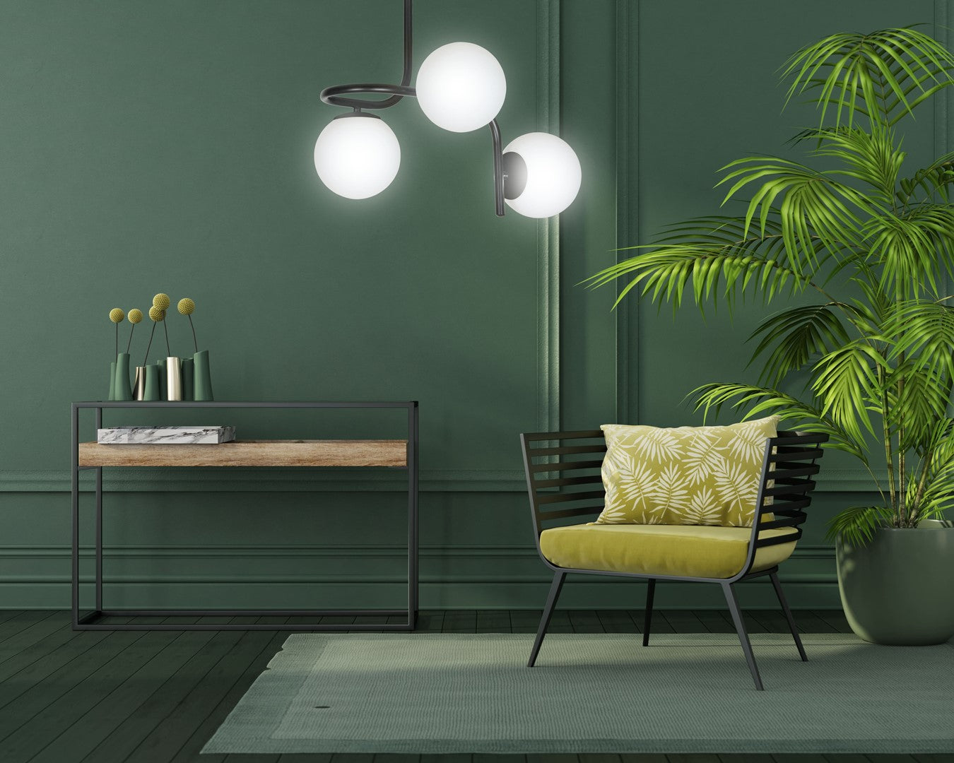 Loftlampe KALF 3 - Sort / Hvid - Nordic Unique