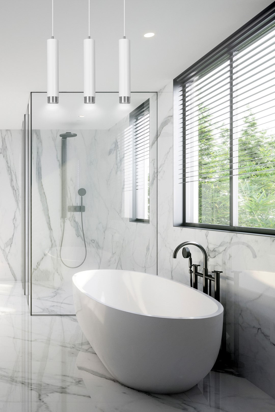 Loftlampe KIBO 3 - Hvid / Krom - Nordic Unique