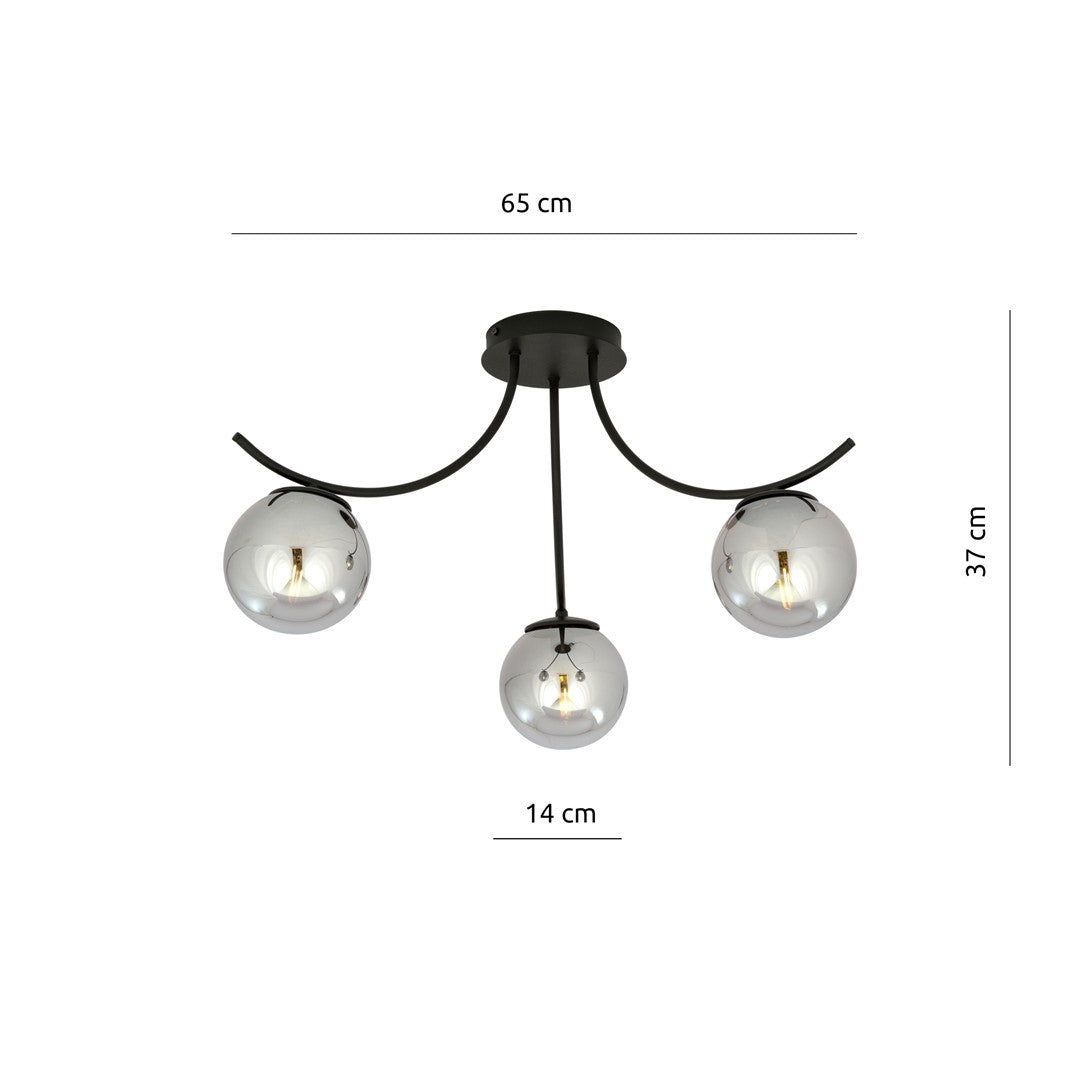 Loftlampe BOSTON 3 - Sort / Grafit - Nordic Unique