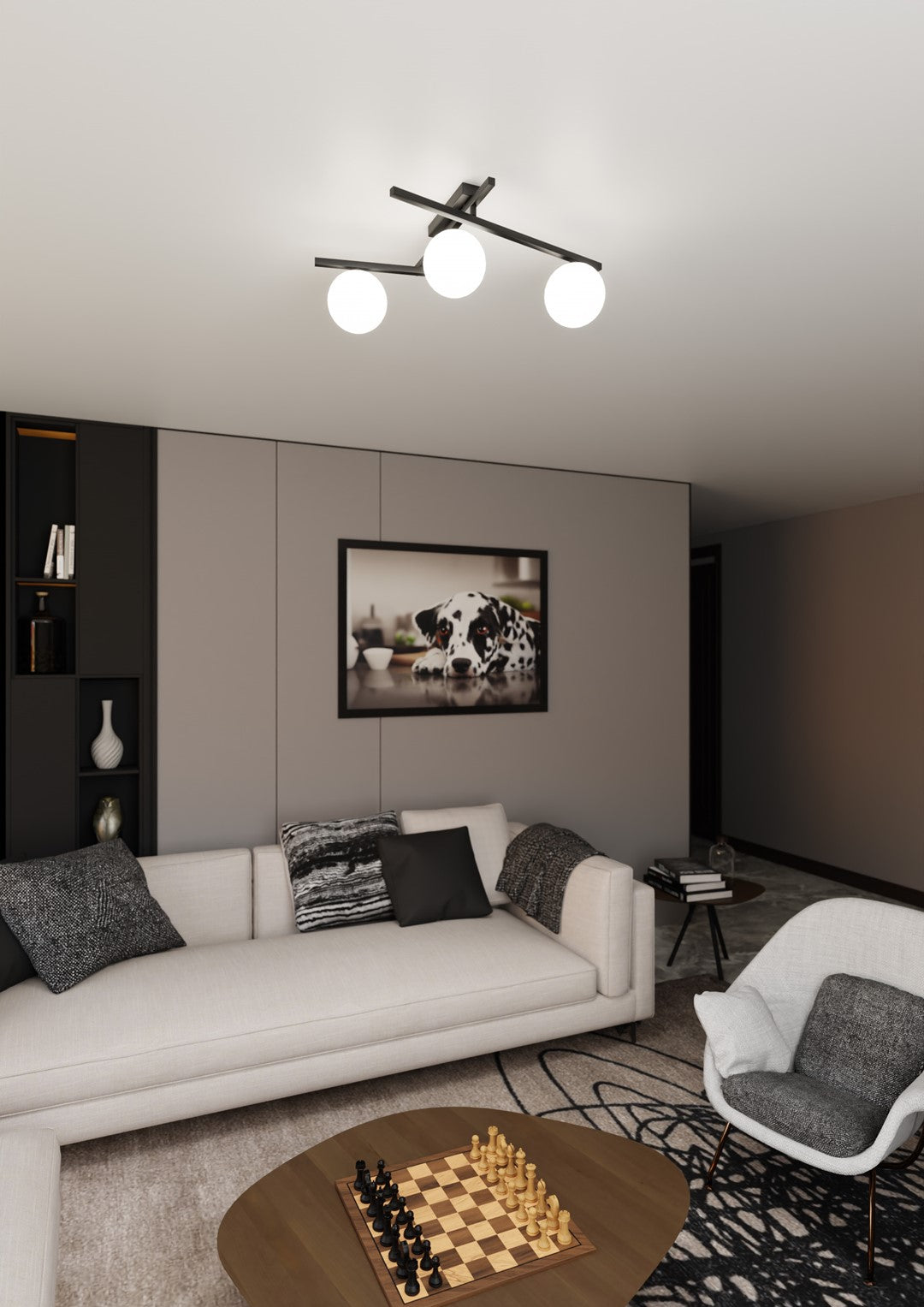 Loftlampe SMART 3 - Sort / Hvid - Nordic Unique