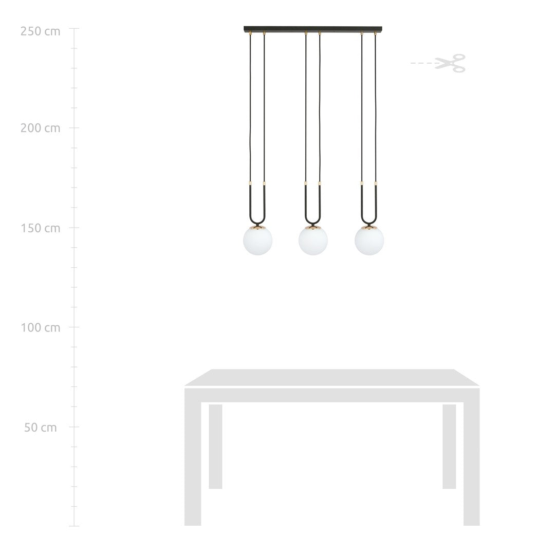 Loftlampe GLAM 3 - Sort / Hvid / Guld - Nordic Unique
