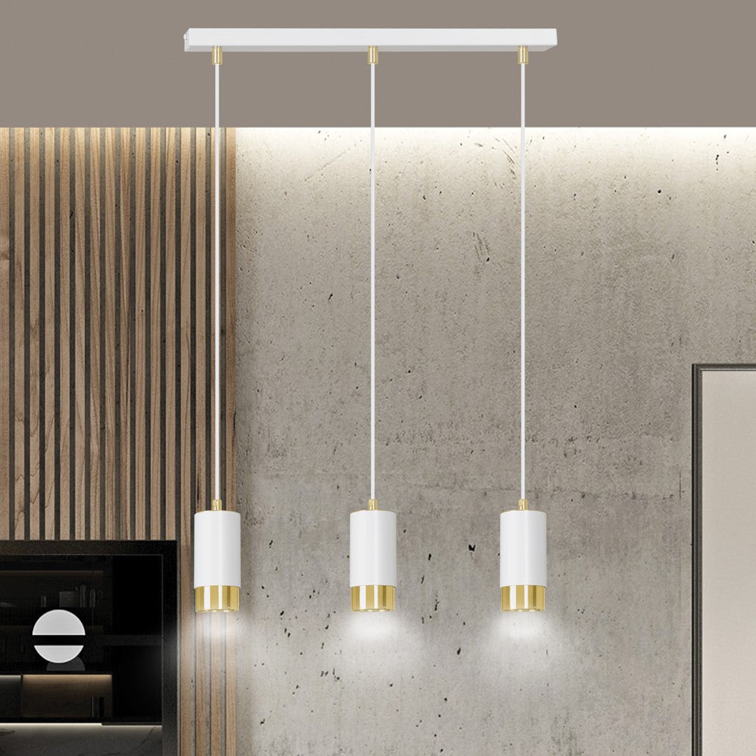 Loftlampe FUMIKO 3 - Hvid / Guld - Nordic Unique