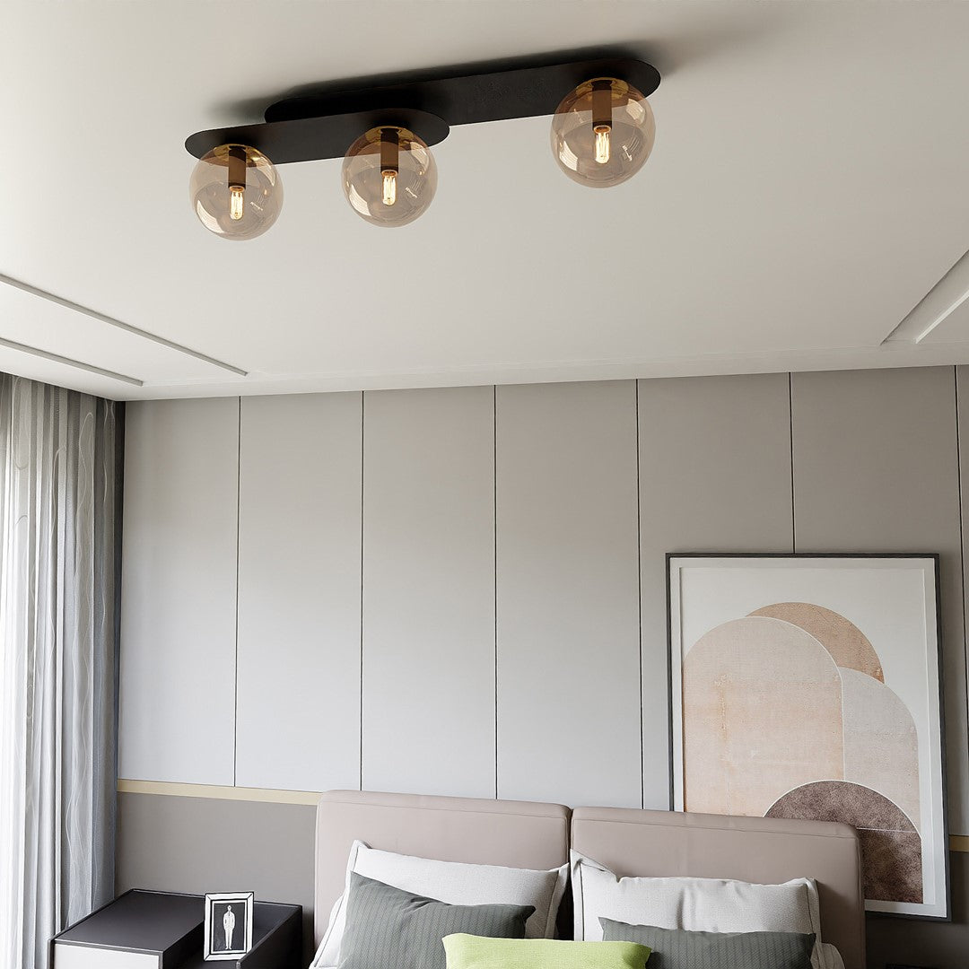 Loftlampe PLAZA 3 - Sort / Rav - Nordic Unique