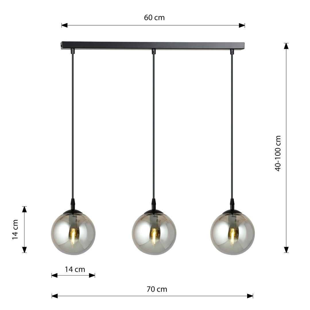 Loftlampe COSMO 3 - Sort / Grafit - Nordic Unique