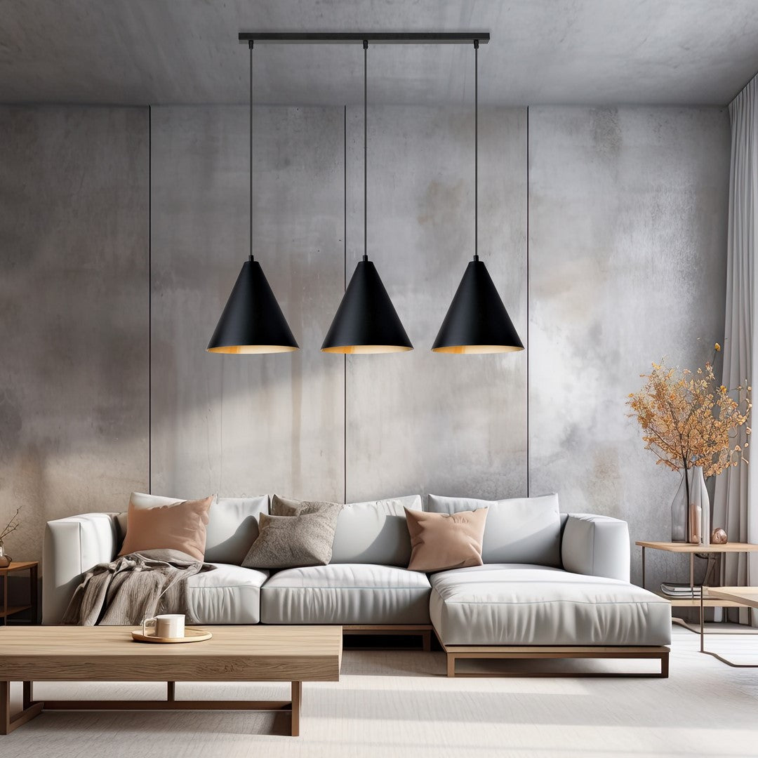 Loftlampe REBEL 3 - Sort / Guld - Nordic Unique