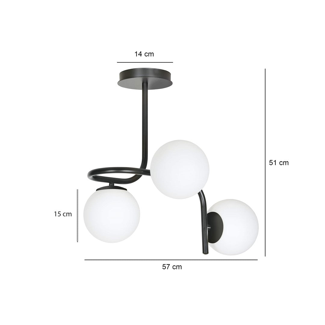 Loftlampe KALF 3 - Sort / Hvid - Nordic Unique