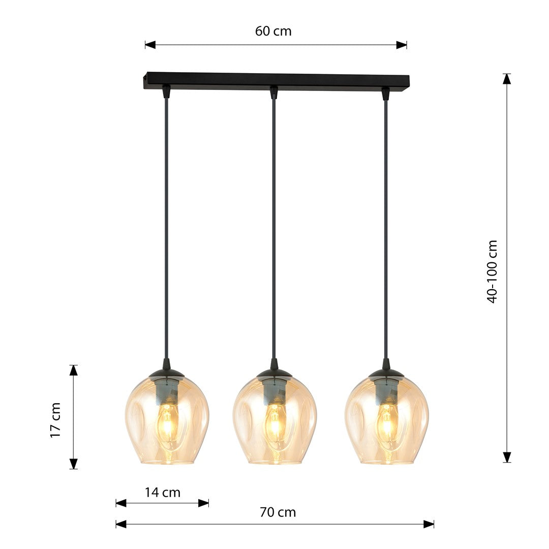 Loftlampe ISTAR 3 - Sort / Rav - Nordic Unique