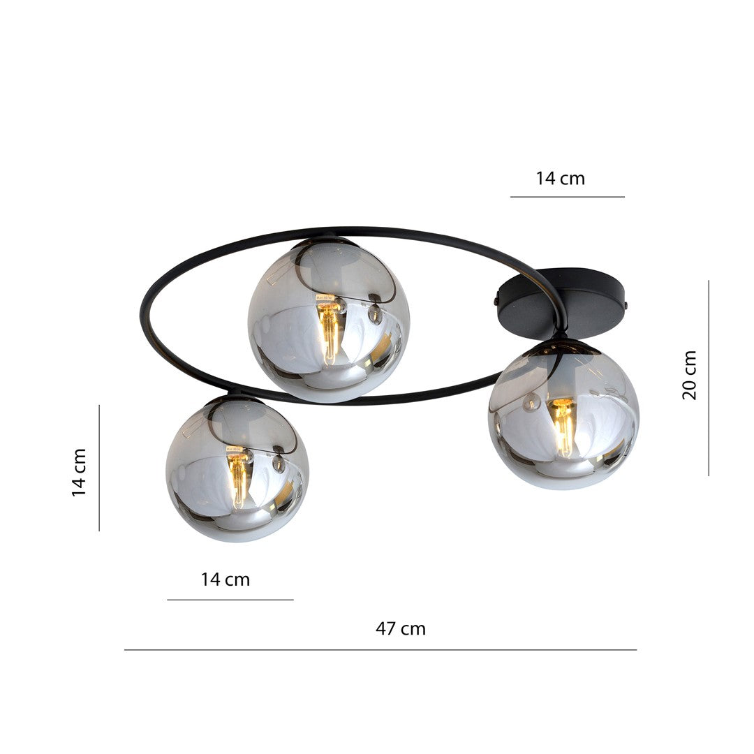 Loftlampe SOPRA 3 - Sort / Grafit - Nordic Unique