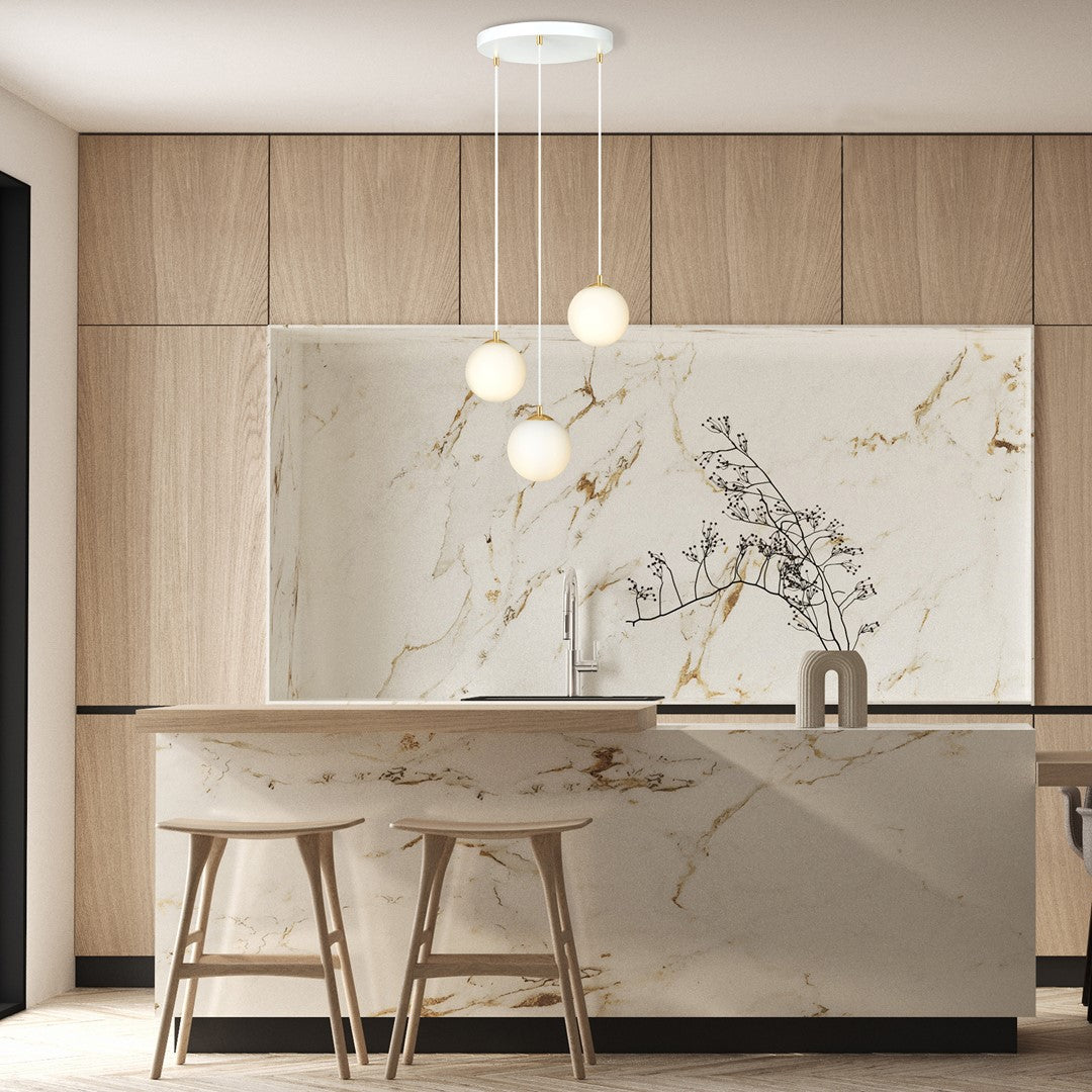 Loftlampe ROYAL 3 - Hvid / Guld - Nordic Unique