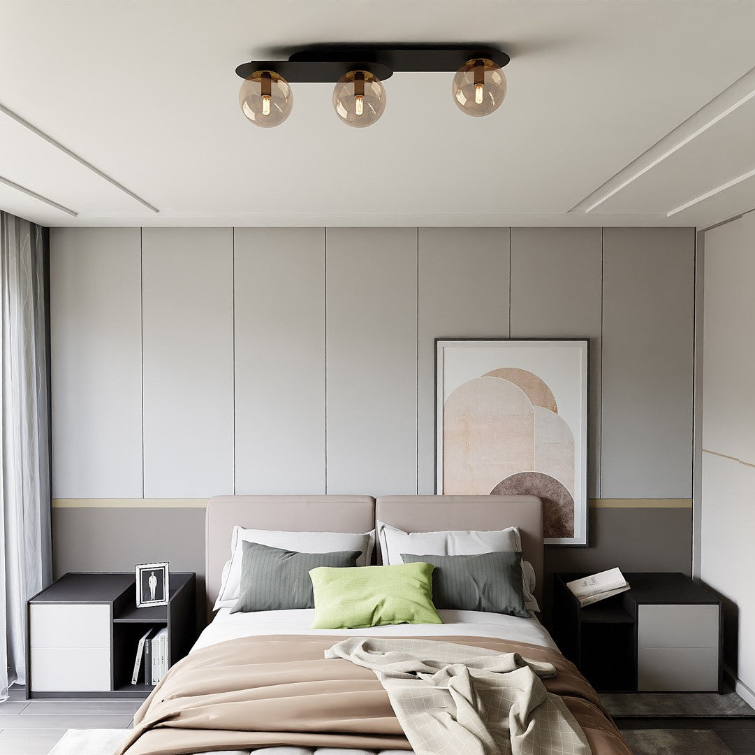 Loftlampe PLAZA 3 - Sort / Rav - Nordic Unique