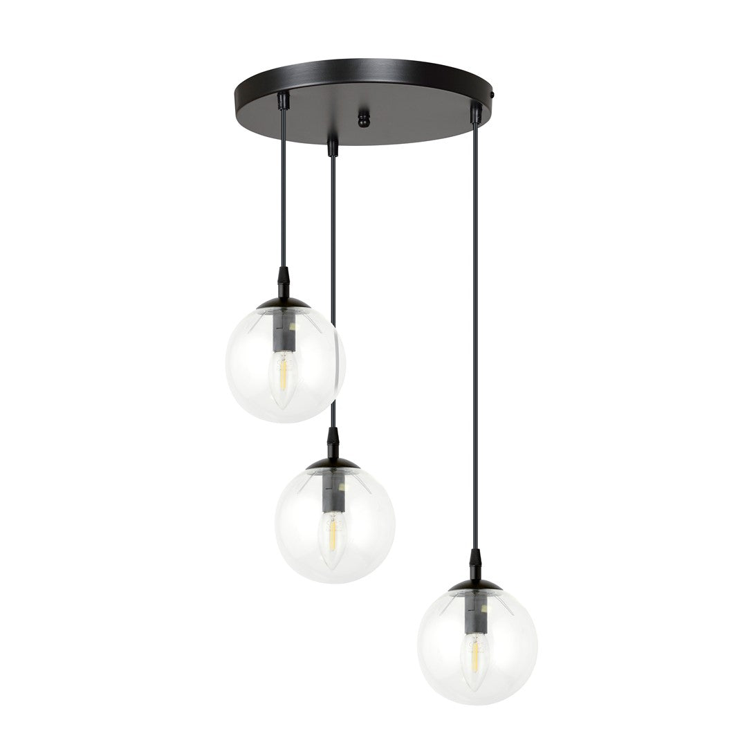 Loftlampe COSMO 3 Premium Gennemsigtig - Sort - Nordic Unique