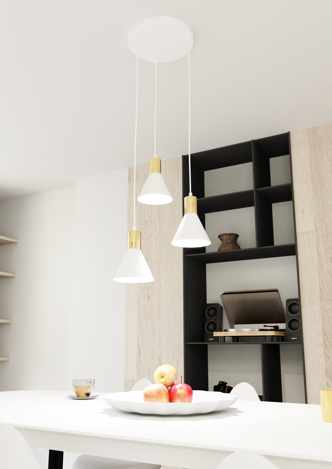 Loftlampe ROSA 3 Premium - Hvid / Guld - Nordic Unique