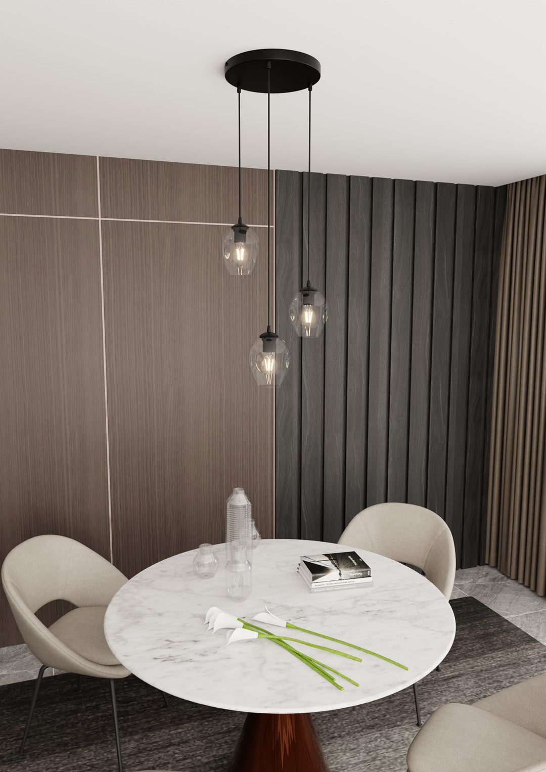 Loftlampe ISTAR 3 Premium Gennemsigtig - Sort - Nordic Unique