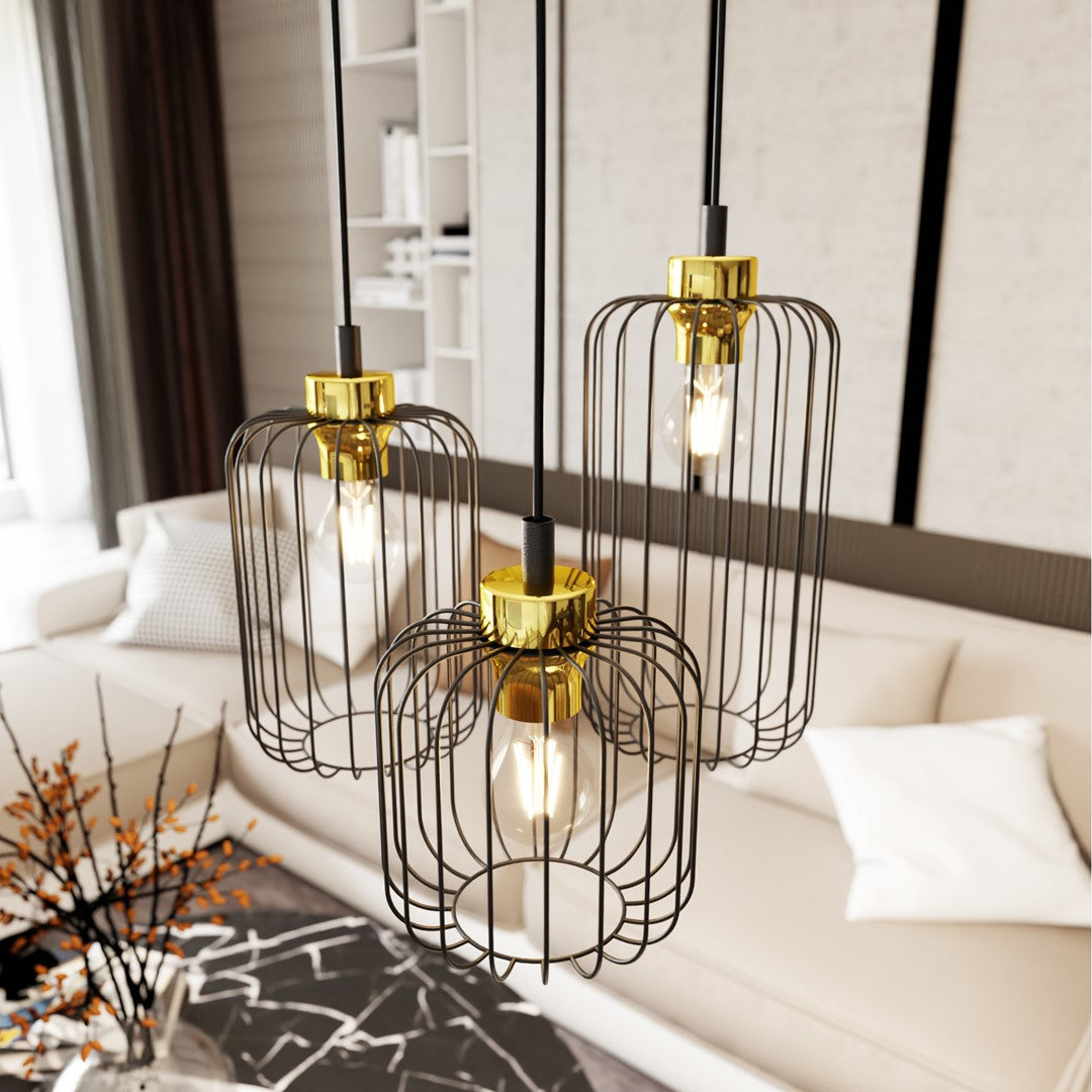 Loftlampe VANDER 3 Premium - Sort / Guld - Nordic Unique