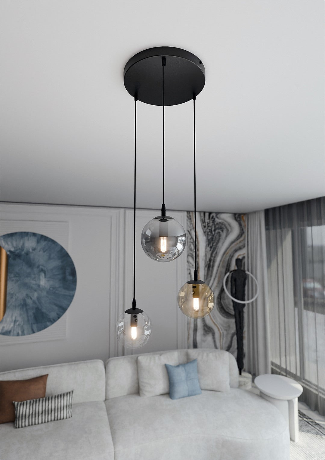 Loftlampe COSMO 3 - Sort / Rav / Grafit - Nordic Unique