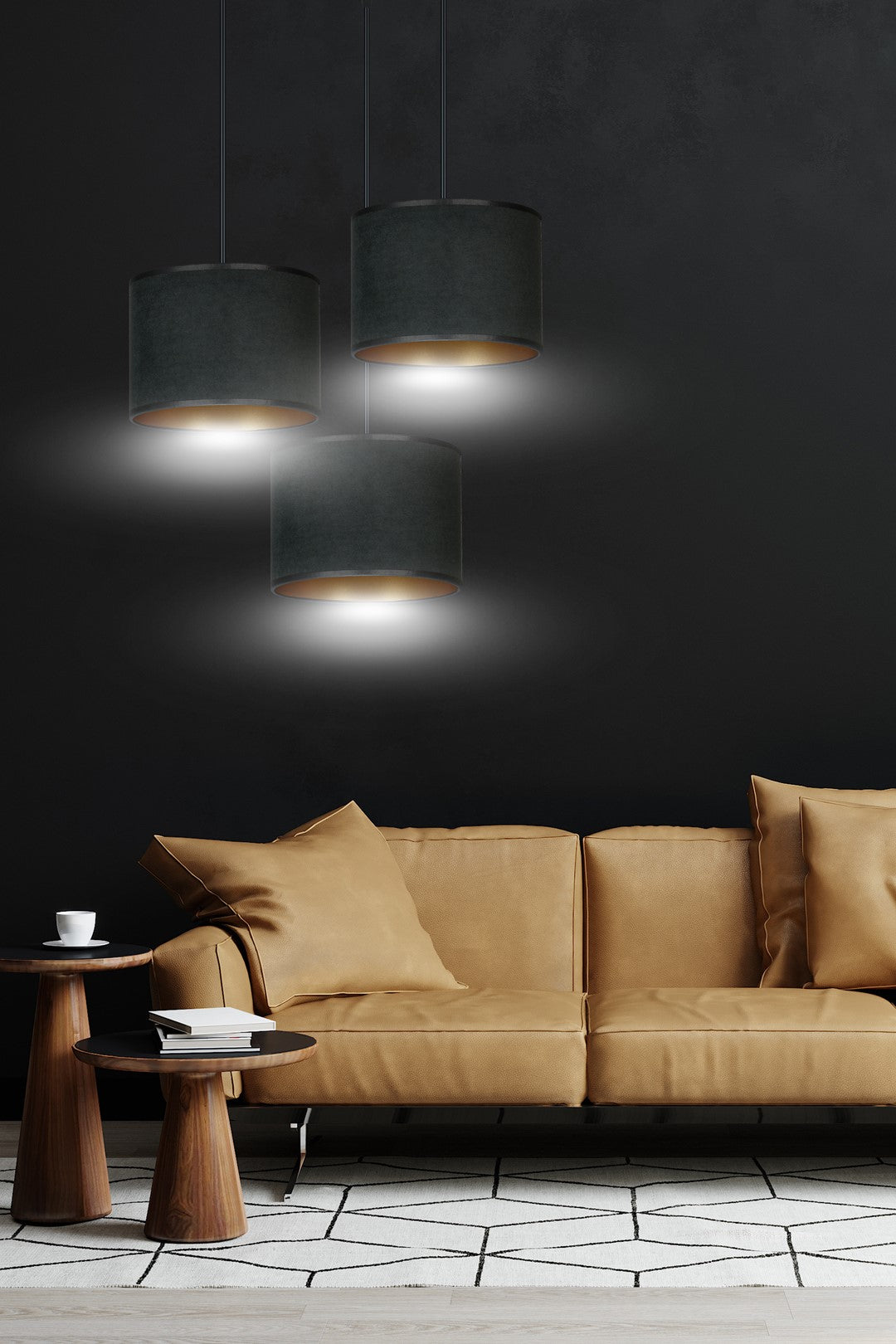 Loftlampe HILDE 3 BL Premium - Sort / Guld - Nordic Unique