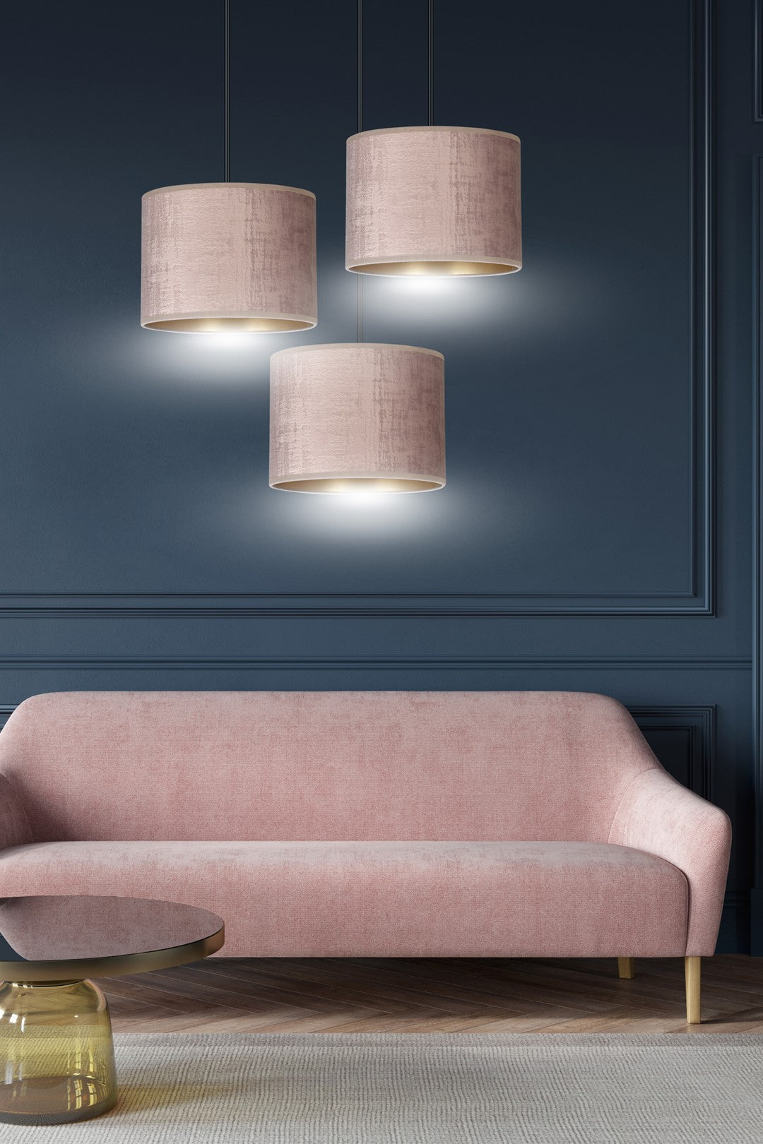 Loftlampe HILDE 3 Premium - Rosa / Guld / Sort - Nordic Unique