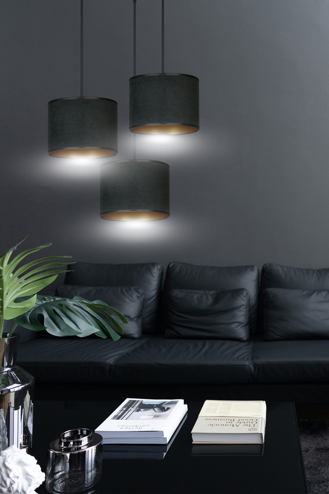 Loftlampe HILDE 3 BL Premium - Sort / Guld - Nordic Unique