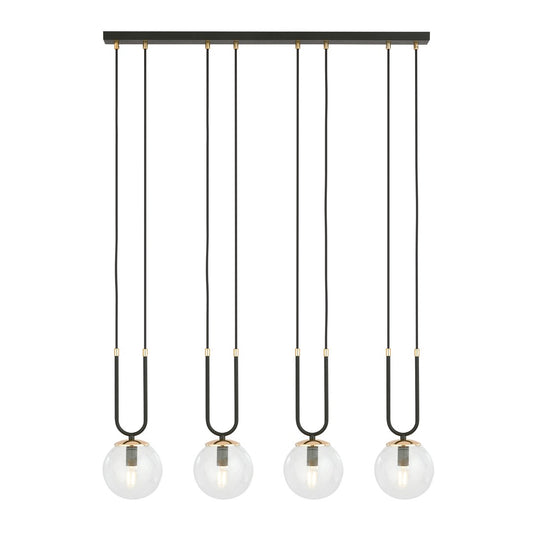 Loftlampe GLAM 4 Gennemsigtig - Sort / Guld - Nordic Unique