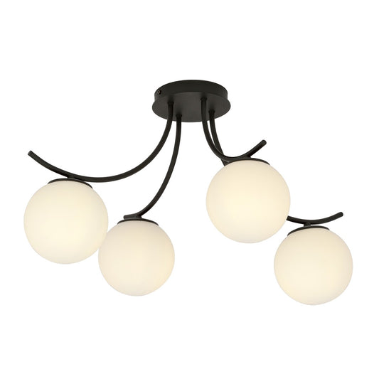 Loftlampe BOSTON 4 - Sort / Hvid - Nordic Unique
