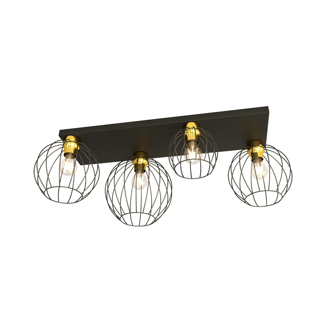 Loftlampe NEST 4 - Sort / Guld - Nordic Unique