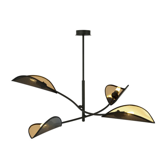Loftlampe LOTUS 4 - Sort / Guld - Nordic Unique