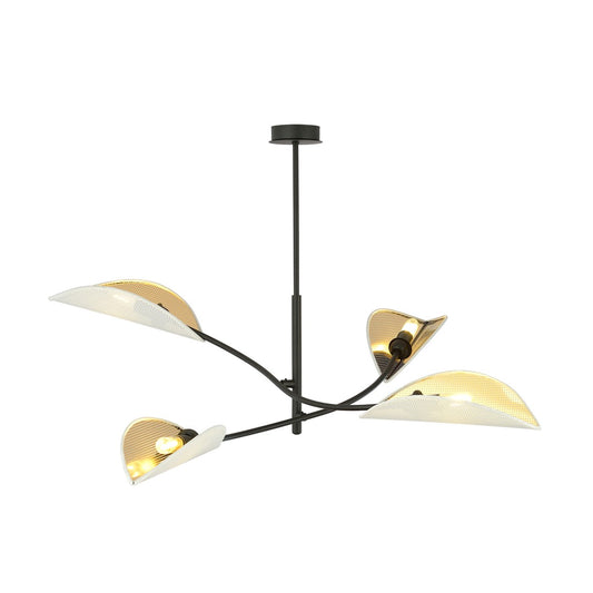 Loftlampe LOTUS 4 - Hvid / Guld / Sort - Nordic Unique