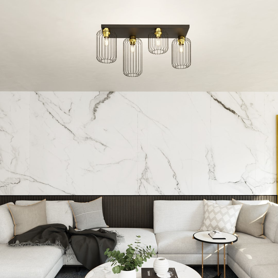 Loftlampe BARN 4 - Sort / Guld - Nordic Unique