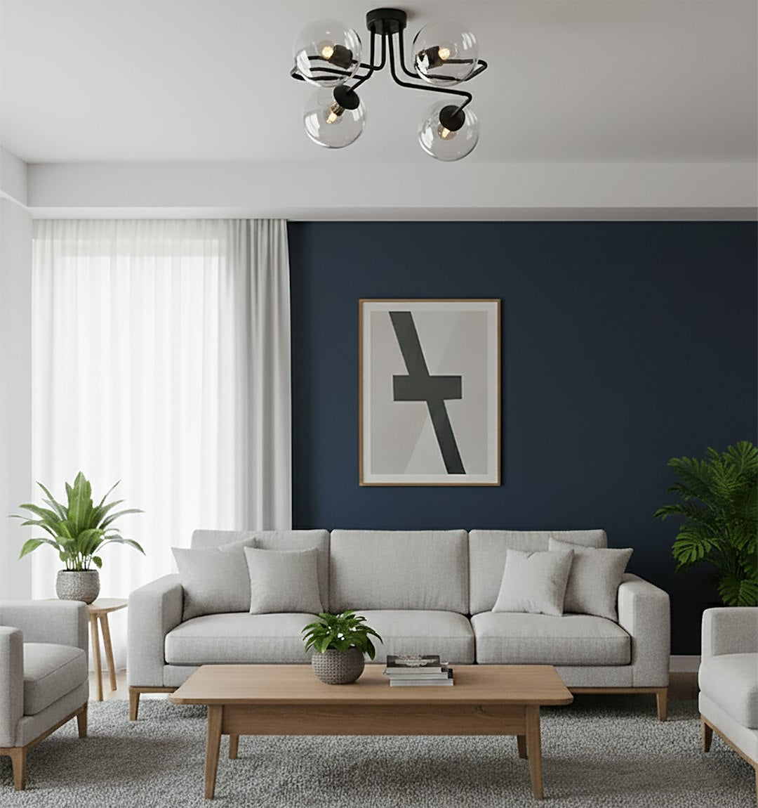 Loftlampe BRENDI 4 Gennemsigtig - Sort - Nordic Unique