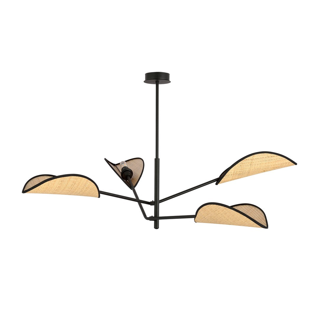 Loftlampe VENE 4 - Sort / Rattan - Nordic Unique