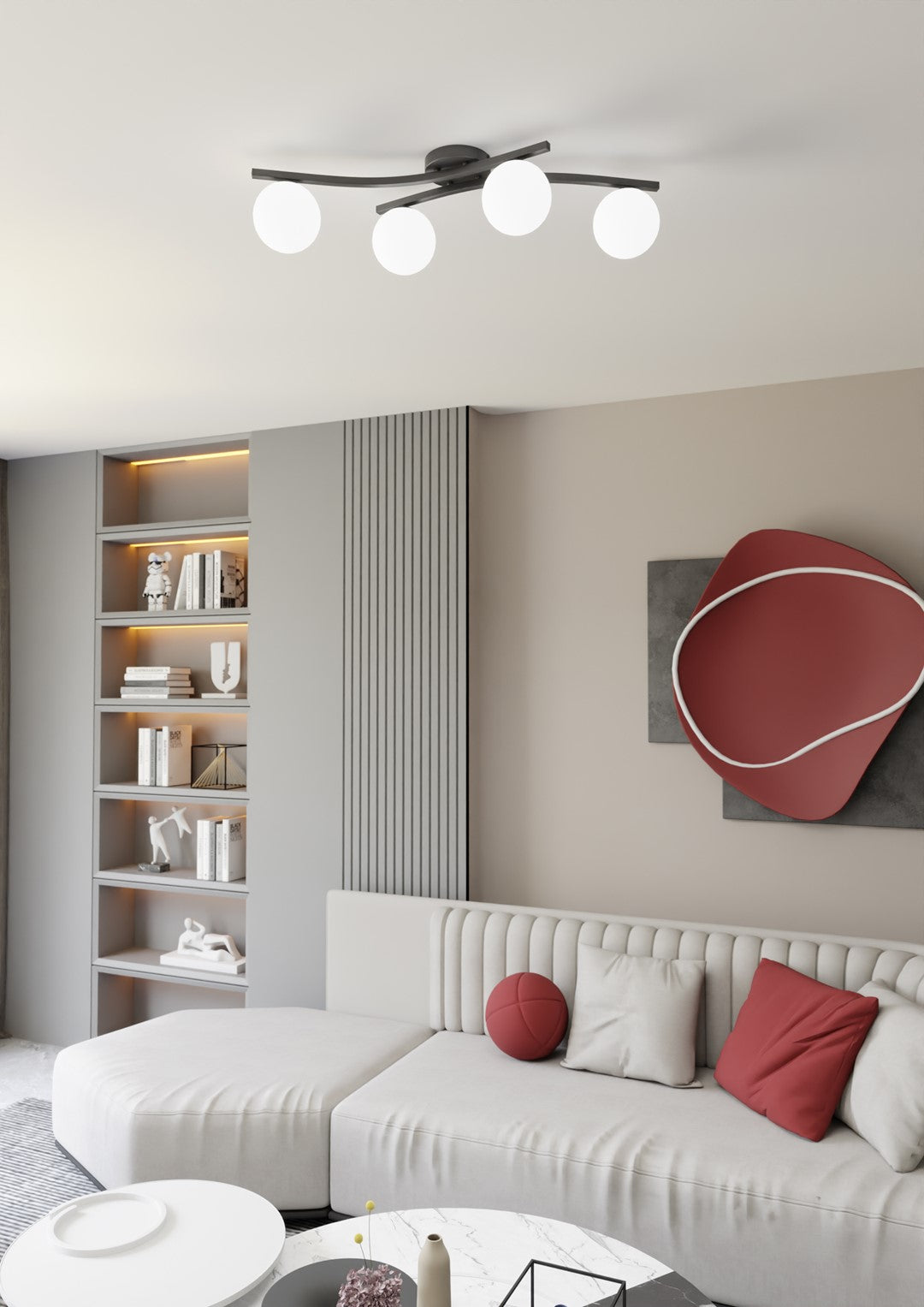 Loftlampe OPUS 4 - Sort / Hvid - Nordic Unique