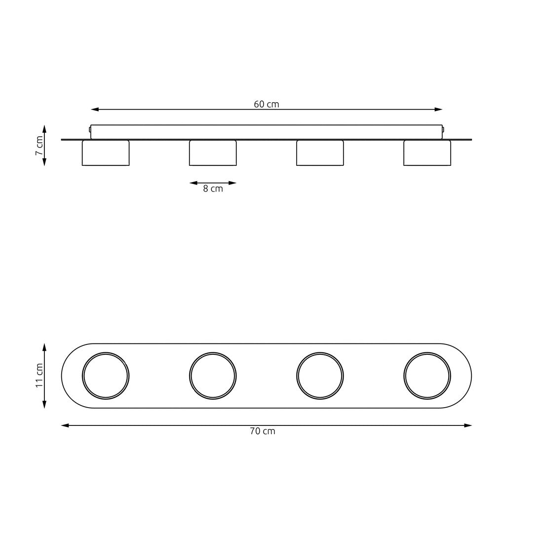 Loftlampe DIAZ 4 - Sort - Nordic Unique