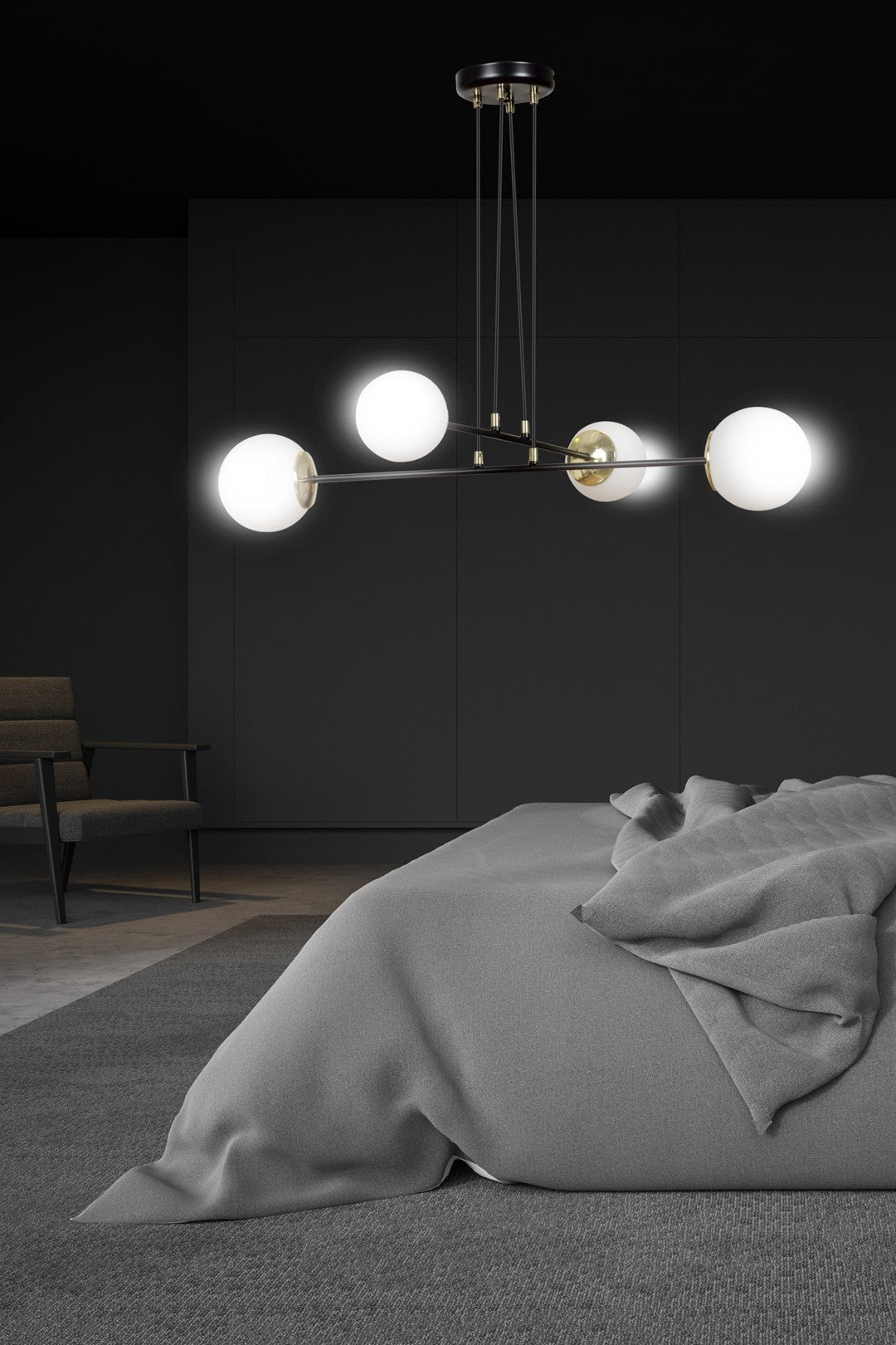 Loftlampe OGNIS 4 - Sort - Nordic Unique