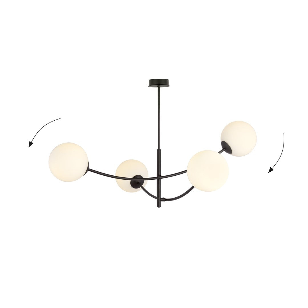 Loftlampe HUNTER 4 - Sort / Hvid - Nordic Unique