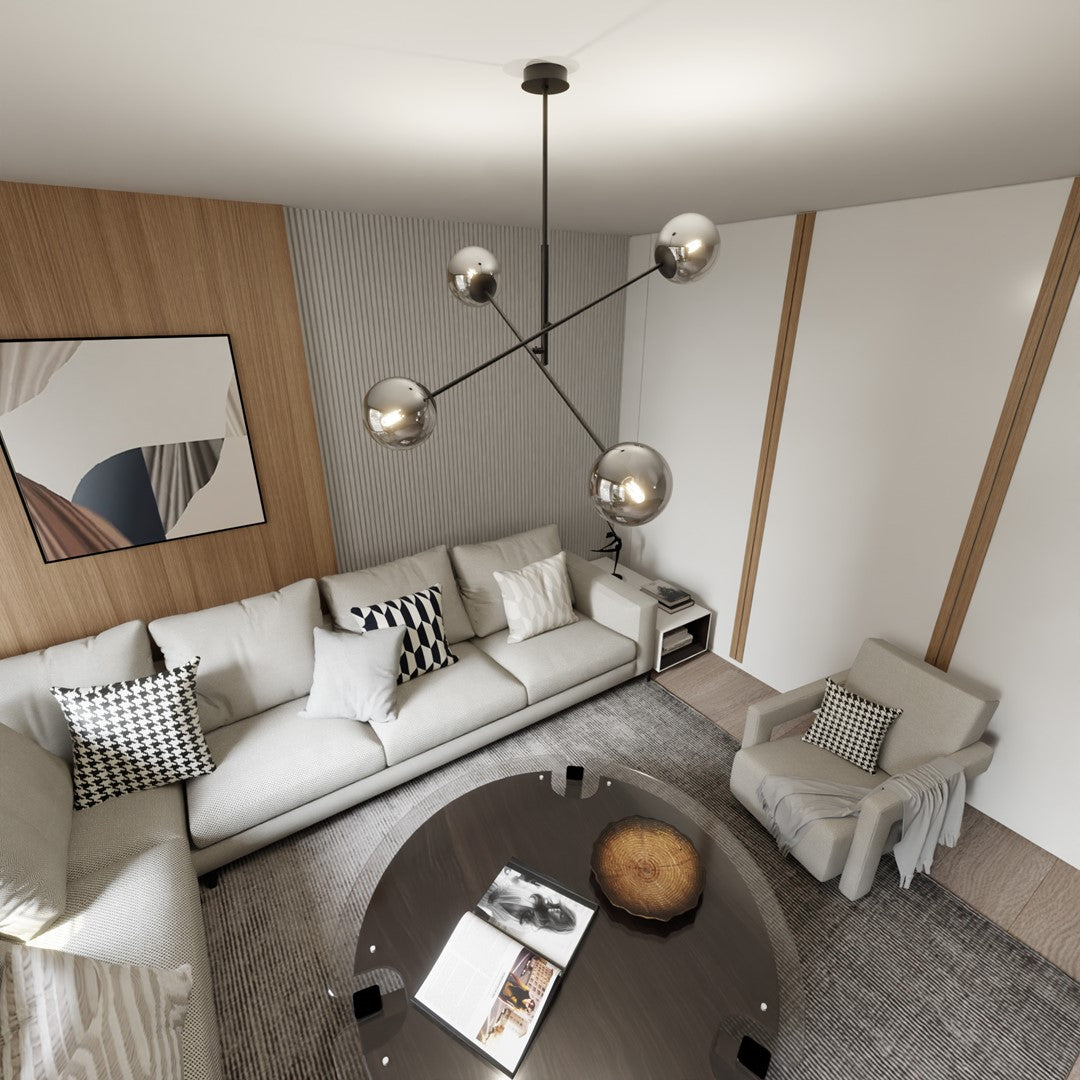 Loftlampe LINEAR 4 - Sort / Grafit - Nordic Unique