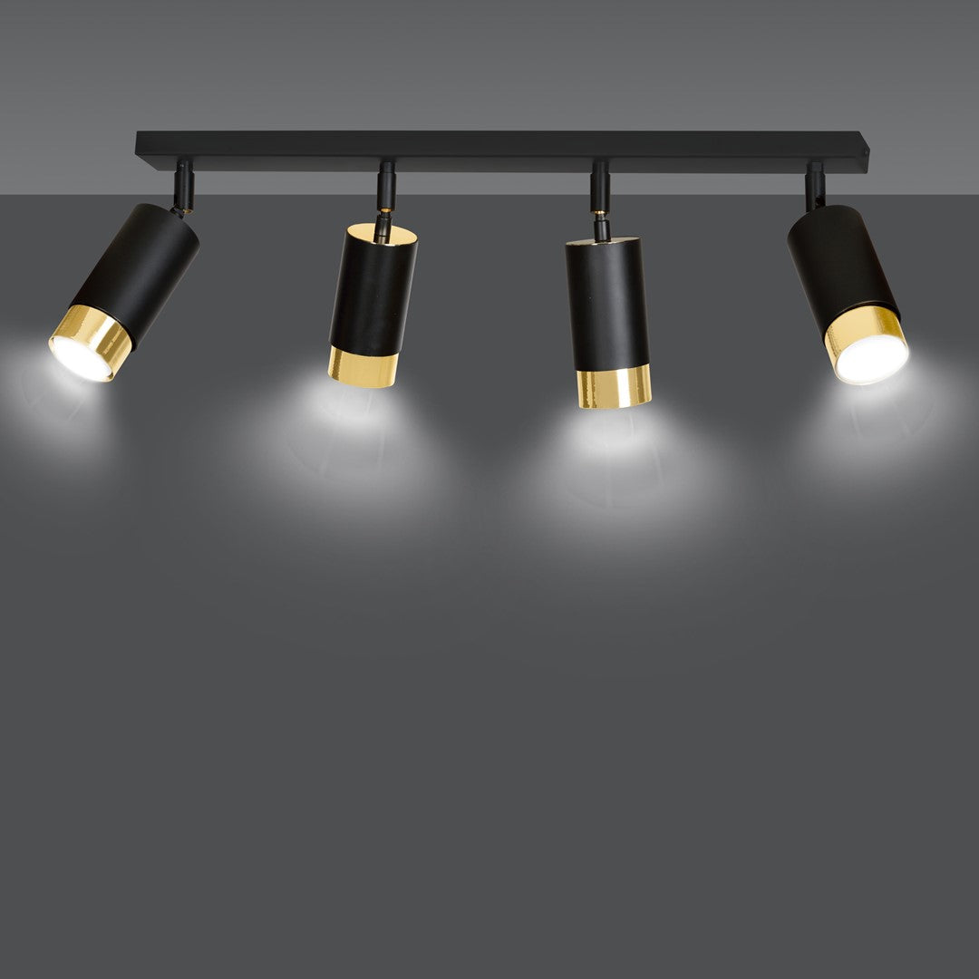 Loftlampe HIRO 4 - Sort / Guld - Nordic Unique