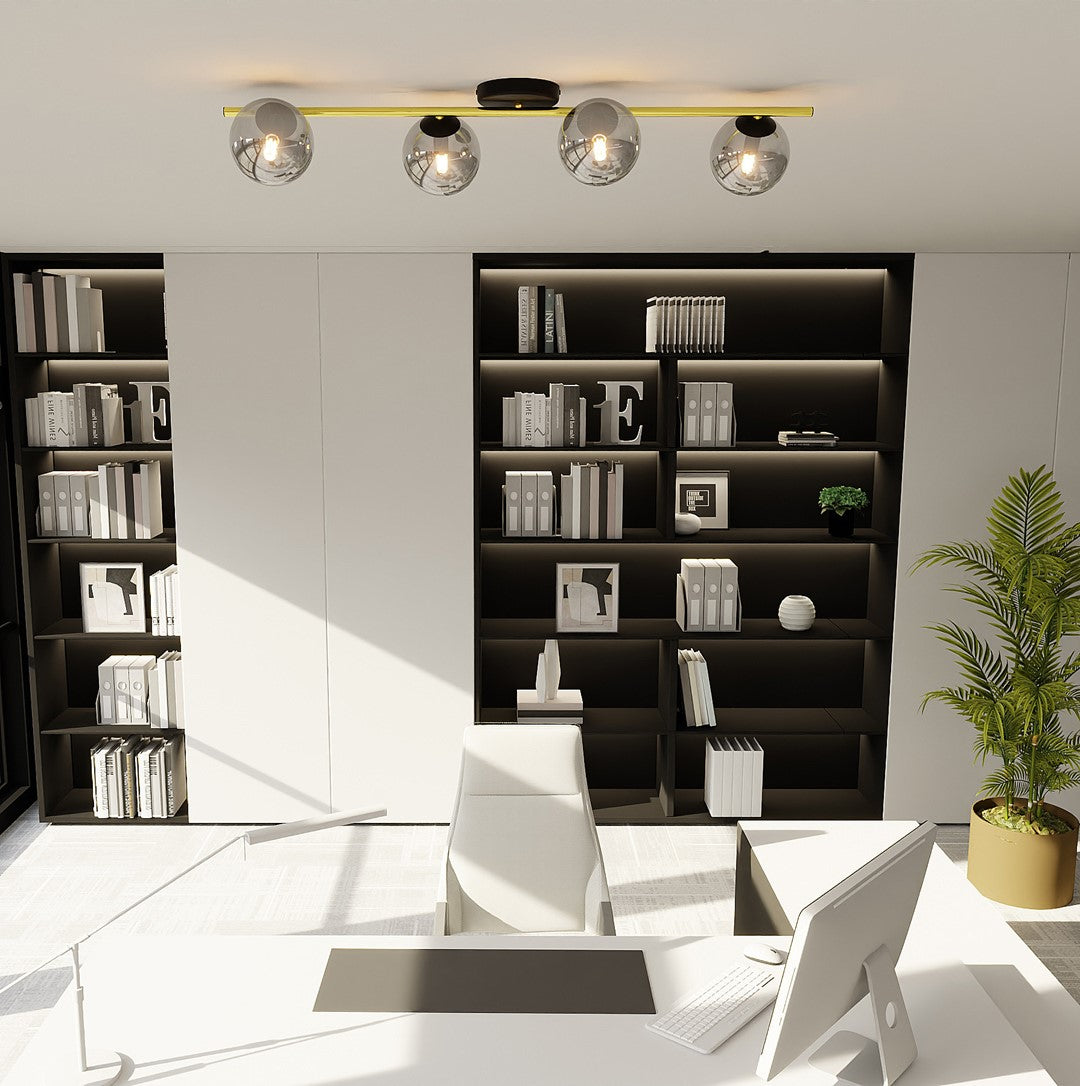 Loftlampe SPLENDI 4 - Sort / Grafit / Guld - Nordic Unique