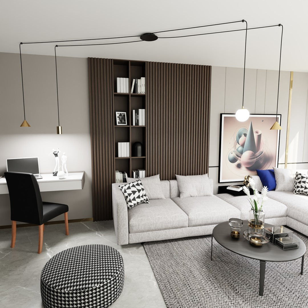 Loftlampe FUJI 4 - Guld / Sort - Nordic Unique