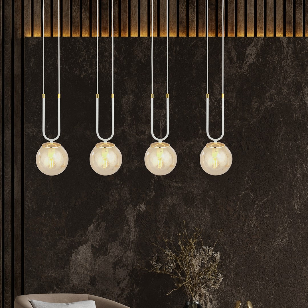 Loftlampe GLAM 4 - Hvid / Rav / Guld - Nordic Unique