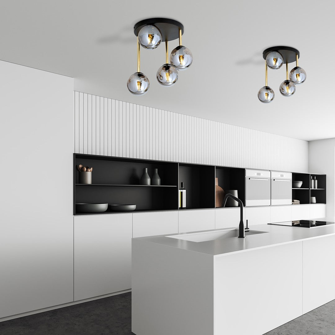 Loftlampe DOLCE 4 - Sort / Guld / Grafit - Nordic Unique