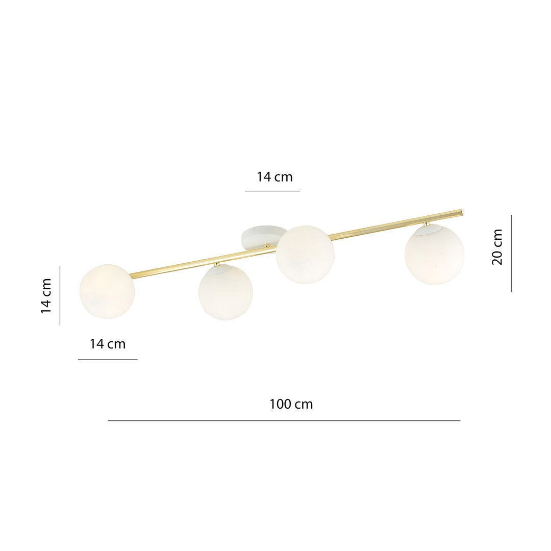 Loftlampe SPLENDI 4 - Hvid / Guld - Nordic Unique